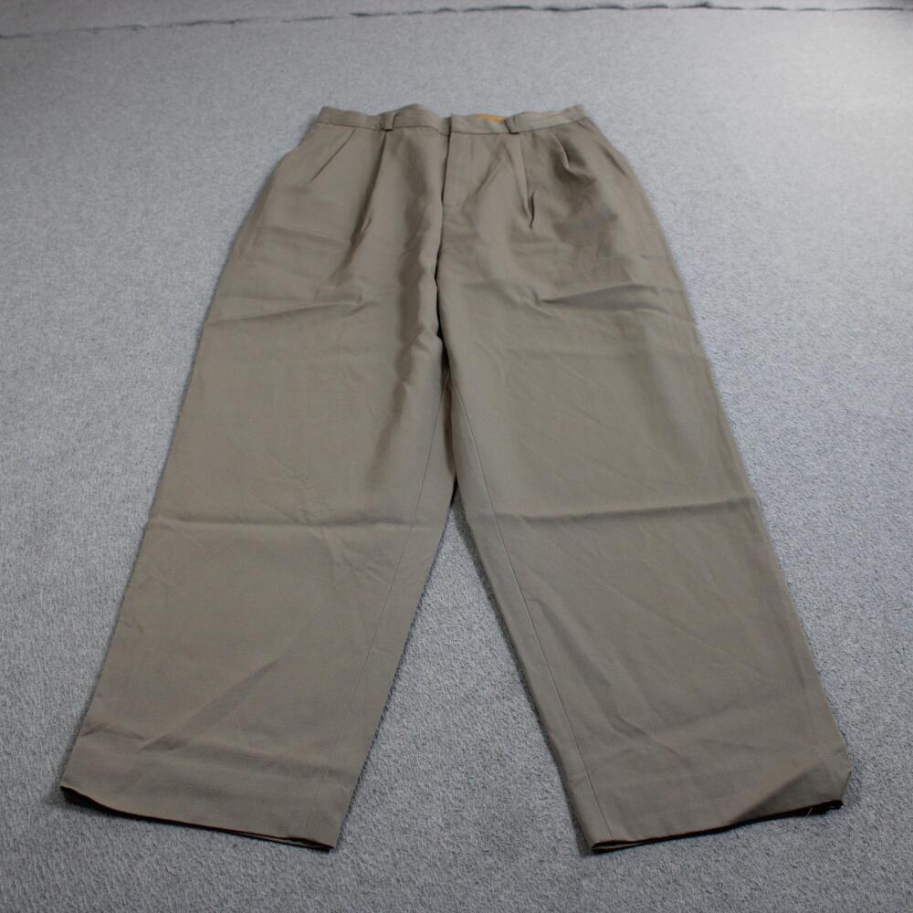 Vintage Classiques Entier Wool Pants Women 12 Petite Beige Pleated Dress Trouser